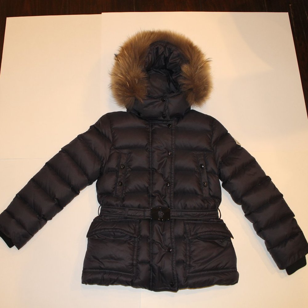 Moncler Navy Blue Youth (Kids) Jacket Detachable Fur Hood size 11yr